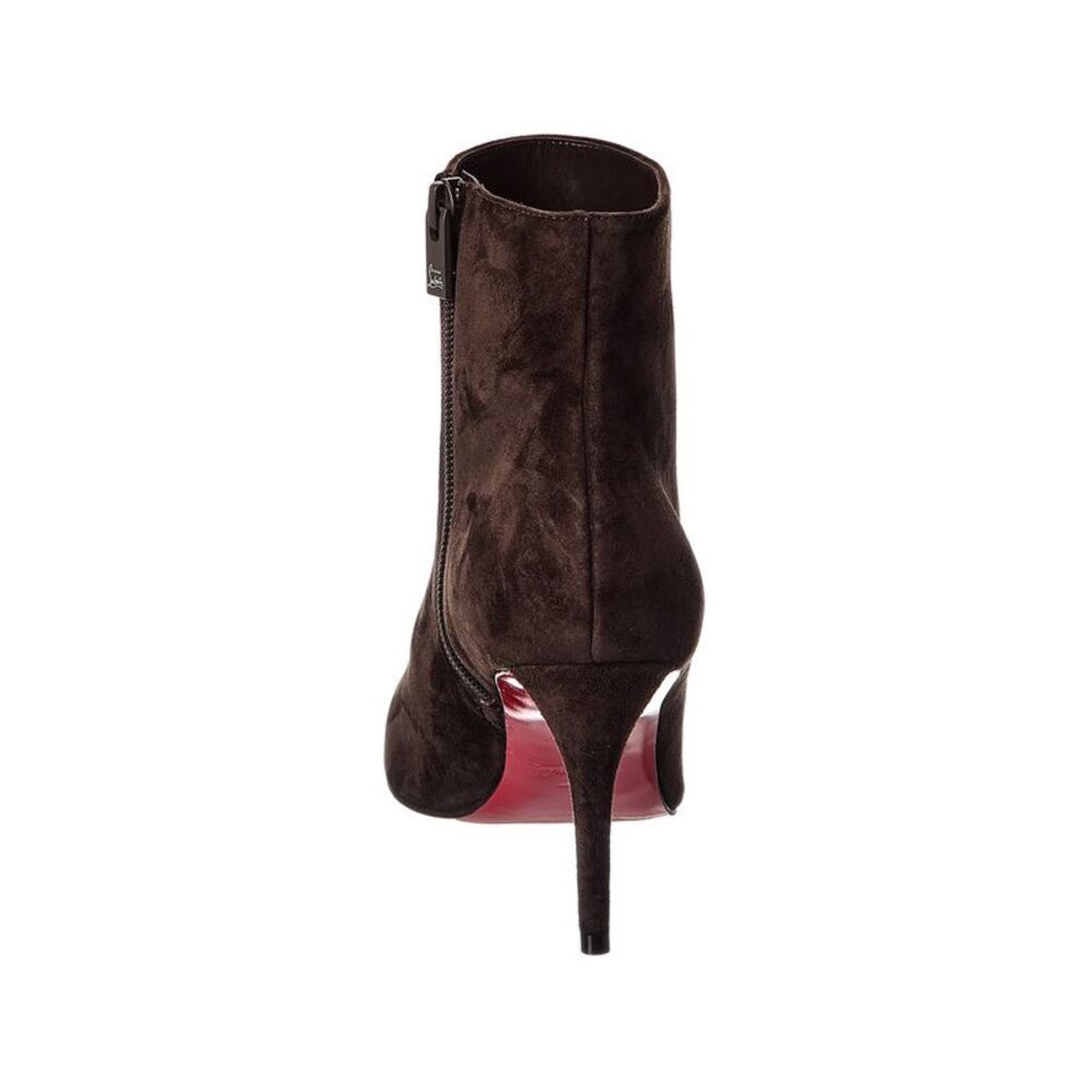 Christian Louboutin Miss Z 80 Suede Bootie, Brown - Picture 3 of 5